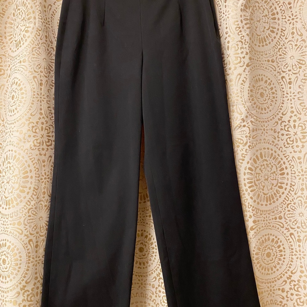 Nie+Zoe black petite flat front pants.